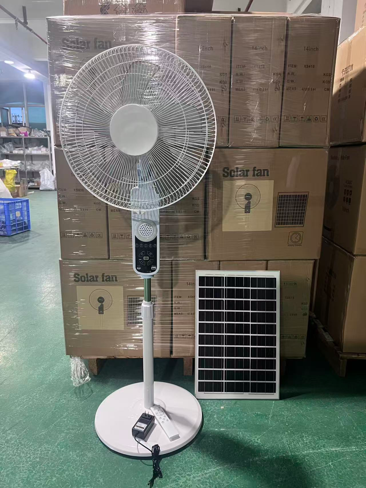 16 Inch Bluetooth Music Rechargeable Solar Pedestal Fan